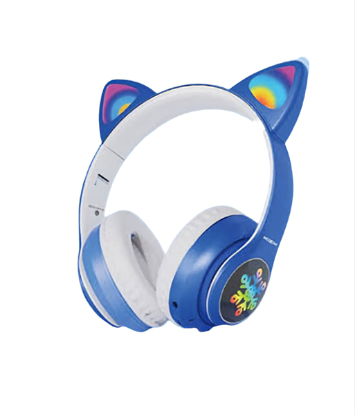 Moxom wireless headphones led cute kids blue