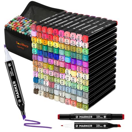 Topika - Alcohol Marker Pen Set, Double Head, Multicolour Painting Markers Image