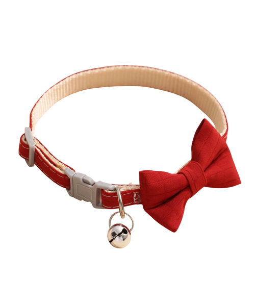 GiftCentral Red Cute Pet Bow Tie Adjustable Cat and Small Dog Collar Bell