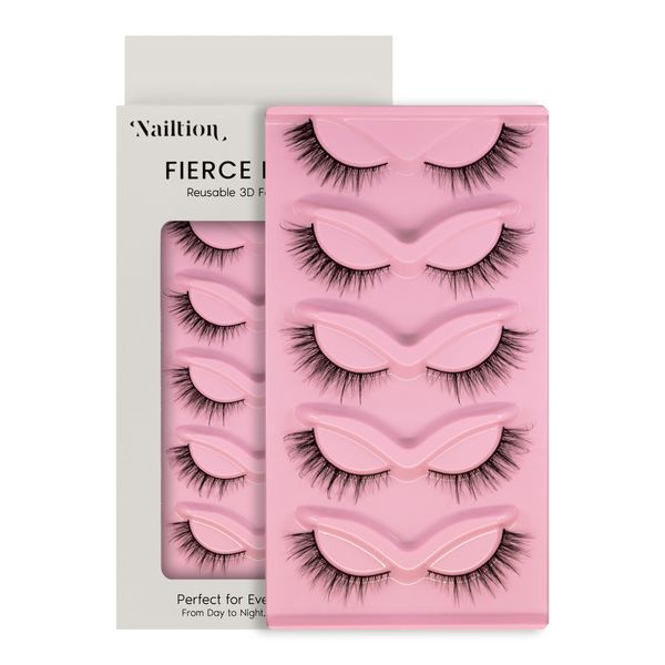 Nailtion False Strip Lashes -Natural Whispered Wing Effect Lashes