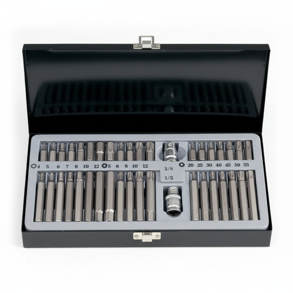 Force 40 Piece Impact Bit Set - Hex, Star and Spline Bits 30x75mm