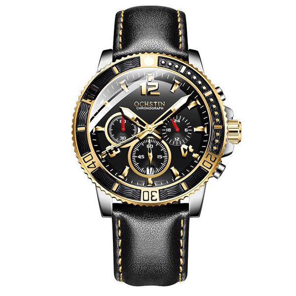 Ochstin Cross border Foreign Trade New Cool 6-pin Timing Genuine Leather Qu