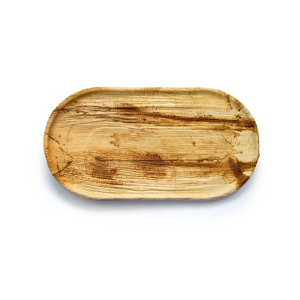 Eco-Friendly Palm Leaf Partyware-56cm Large Oval Serving Platter Pack of 10