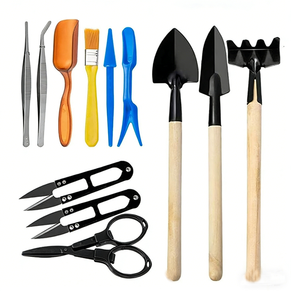 12-Pieces Mini Garden Planting Tool Set -Perfect for Succulents &amp; Bonsai