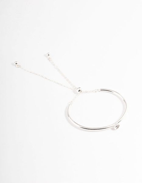 Silver Cubic Zirconia Toggle Bracelet
