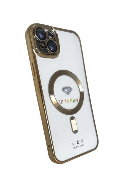 Cover Case for iPhone 14 Plus Compatible with Mag safe Charging - Gold Metallic
