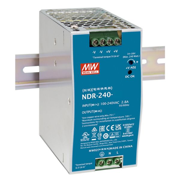Din Rail Mount Switch Mode Power Supply - NDR-240-48 In= 230v Out= 48vdc 5a