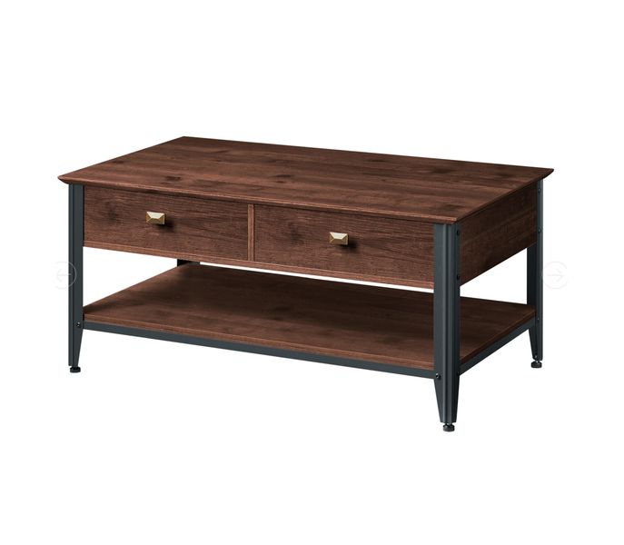 Two-Tier Coffee Table with Drawers Display Shelf