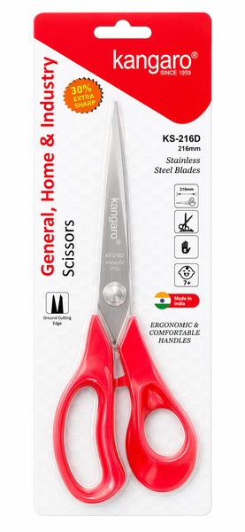 Kangaro Scissors KS-216D Assorted Colours 216mm Extra Sha