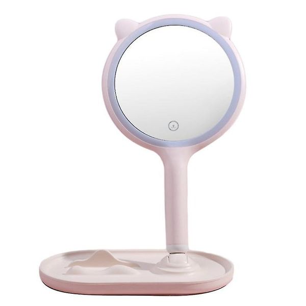 Makeup Desk Mirror With Led Lights 5x Magnifying Double-Side Mirror - White