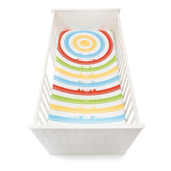 Kids bed sheet, cotton, white+colourful - Grow up!