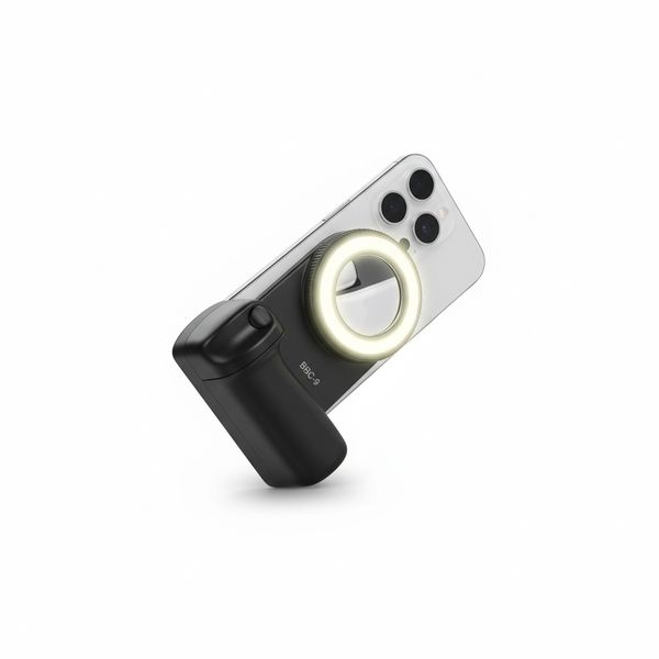 ibest Rechargeable Selfie Ring Light with Bluetooth Shutter &amp; Grip Handle