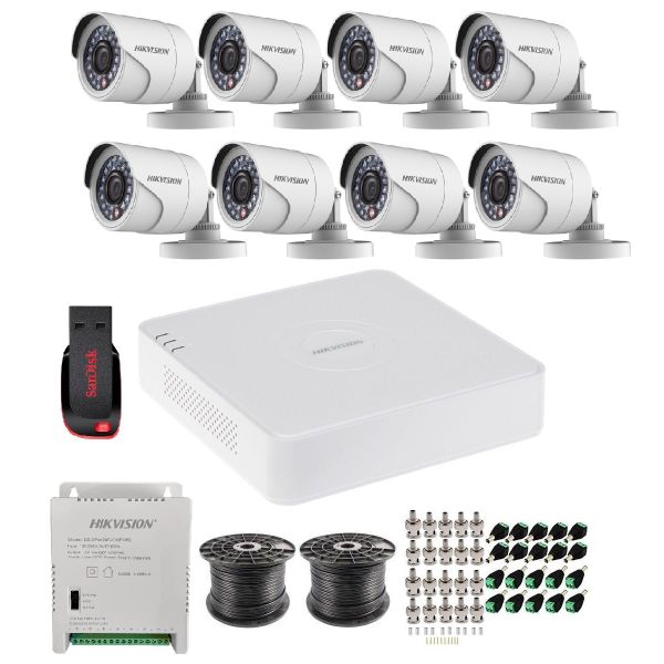 Hikvision 1080P 8 CH Complete Kit - IRF Cameras -2 Roll- NO HDD
