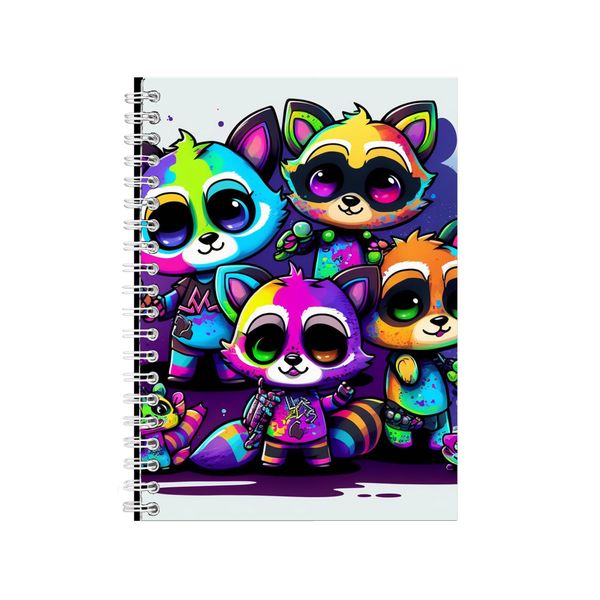 Cool Raccoon Group Notebook Animal Gift Idea Notepad Pad 81