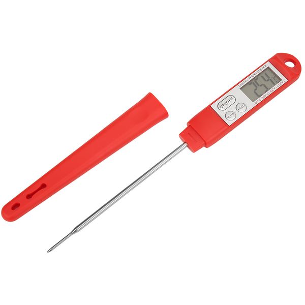 Probe Type Digital Food Thermometer BBQ Temperature Meter - Red