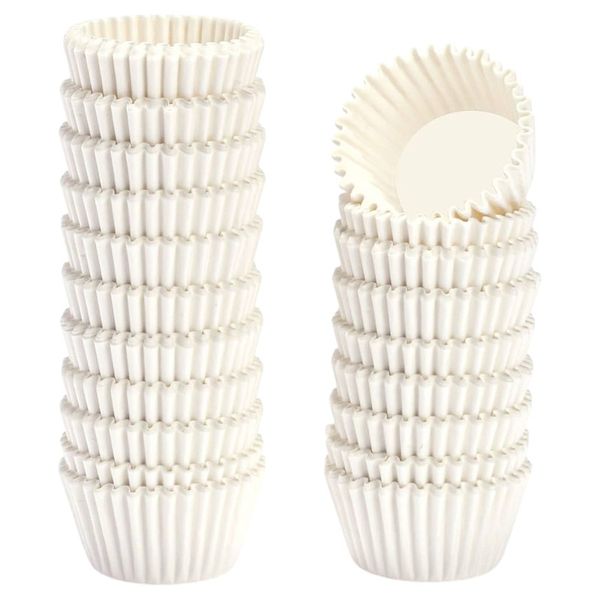 100-Pieces Round Non-Stick Baking Paper Cups - White