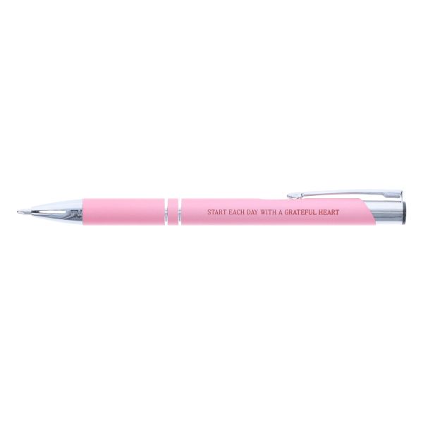 Pen in Tube - Start Each Day with a Grateful Heart, Pink