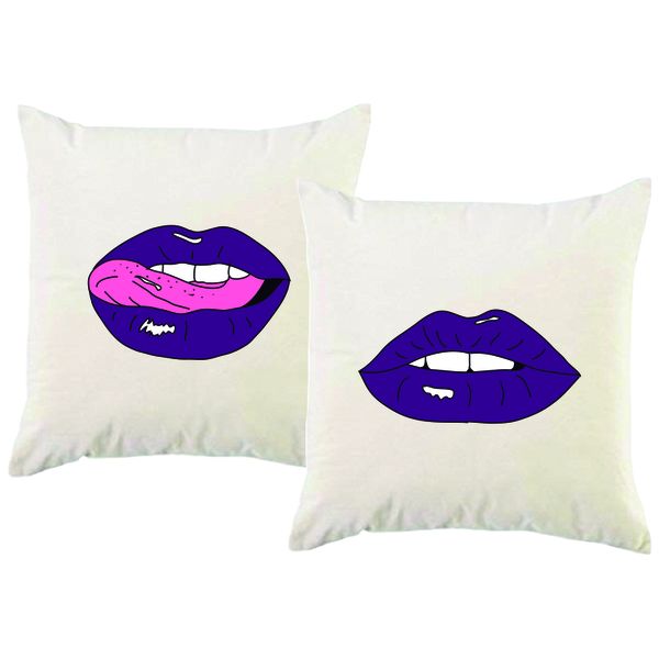 PepperSt - Scatter Cushion Cover Set - Purple Lips