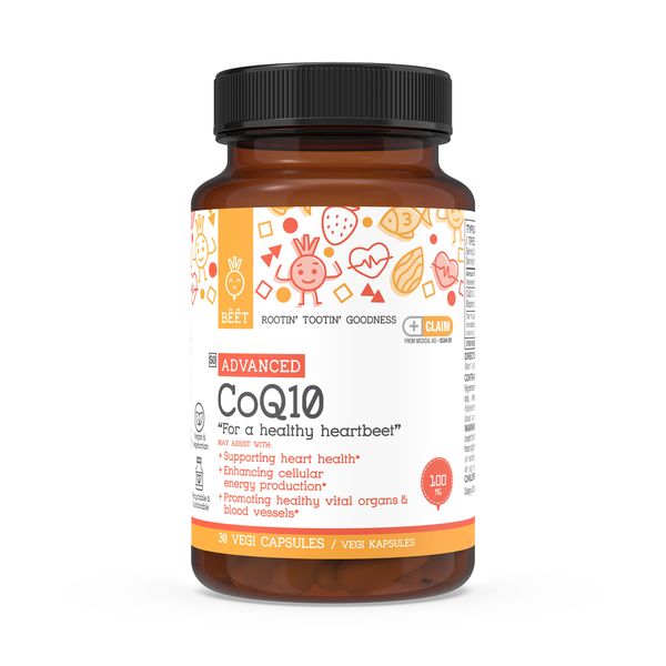 Coenzyme Q10 100mg with Bioperine 5mg Supplement Vegan 30 Vegi Capsules