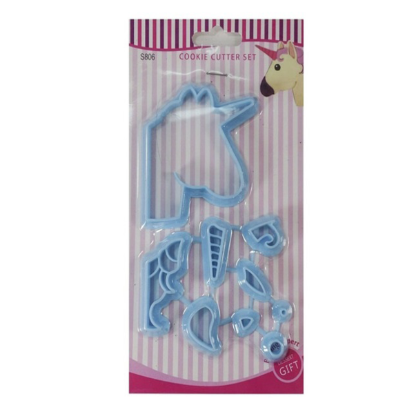 2 Pieces Of Unicorn Cookie Cutter Set - Blue