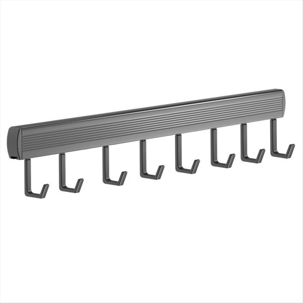 8-Hooks Kitchen Hook Rack Wall Mounted Hangers Rack Gray