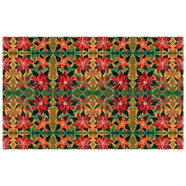 Pretty Poinsettias By Jinge for Fifo Rectangle Tablecloth