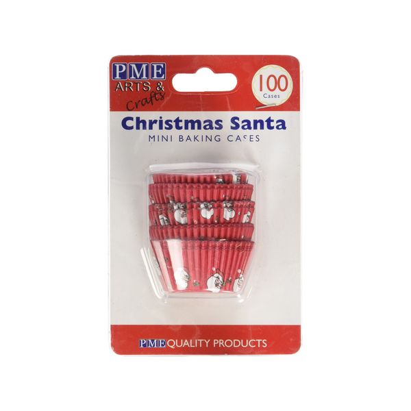 PME Christmas Santa Mini Cupcake Baking Cases - 100 Pack