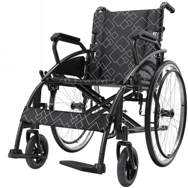 Foldable Transport Wheelchair - Lightweight Black Mobility Chair