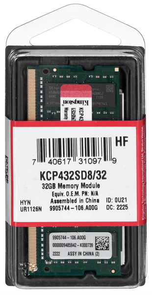 Kingston 32GB DDR4 3200Mhz 1.2V SODIMM Laptop Memory