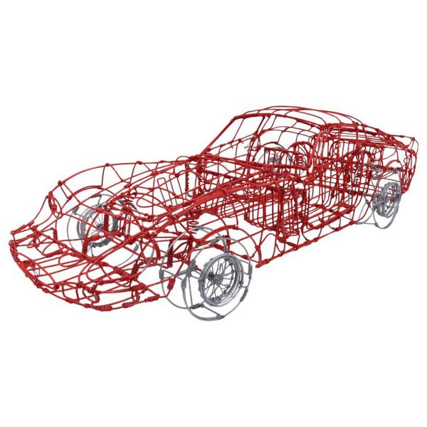 Handcrafted Local Wire Mesh Ferrari 250 GTO Model Car Sculpture