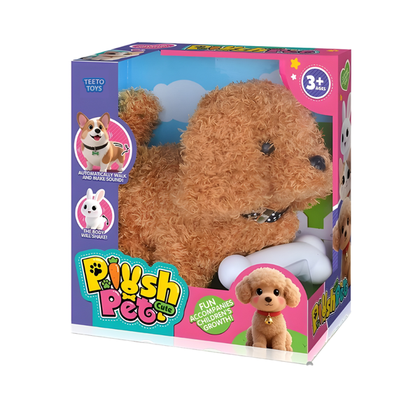 Interactive Plush Pretend Play Puppy Toy - Walking &amp; Barking Pet for Kids