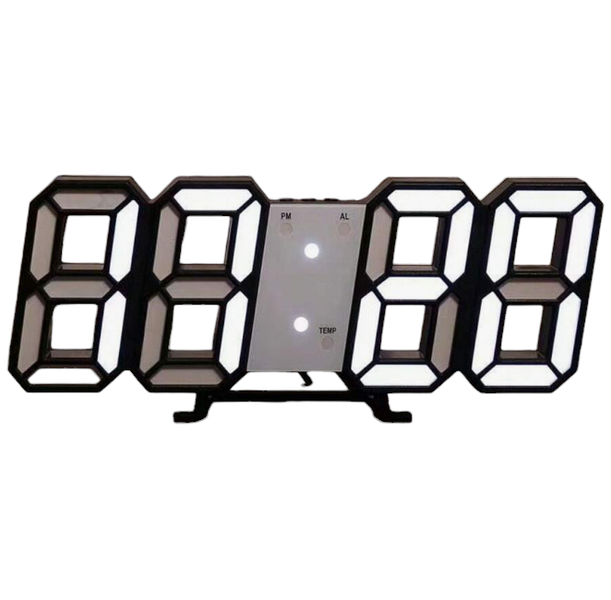 Modern Design 24-Hour LED Display Digital Alarm Clock - White