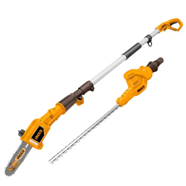 Ingco - 20V Li-Ion Pole Saw with Pole Hedge Trimmer - 460mm - Machine Only