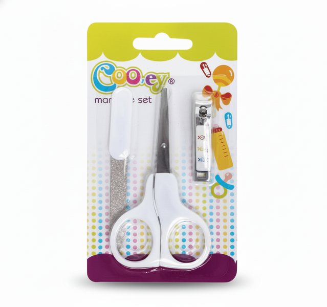 Cooey Baby Grooming Set - 3 Piece Nail Clippers, File &amp; Scissors