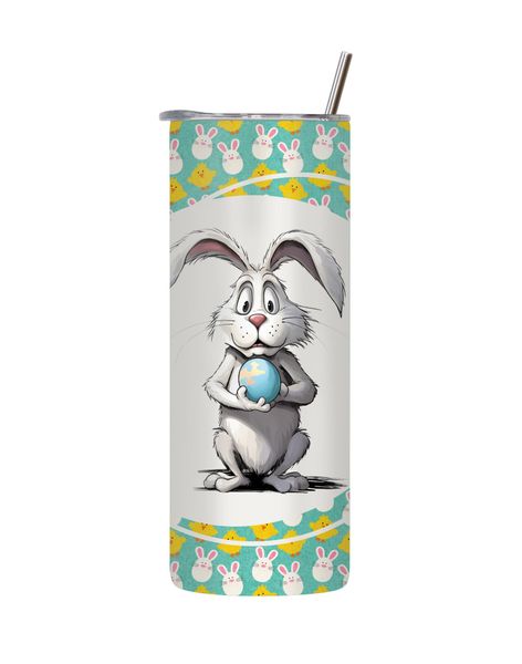 Blue Egg 20 Oz Tumbler with Lid and Straw Easter Graphic Design Present 090