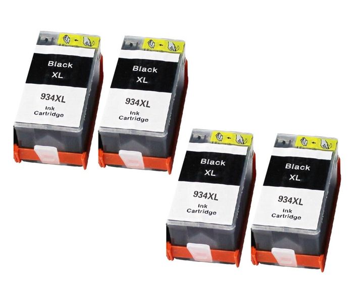HP 934XL / 934 / C2P23AE Black Ink Cartridges x 4 - Compatible
