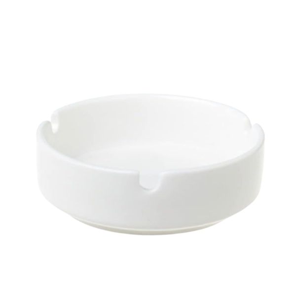 White Round Ceramic Ashtray