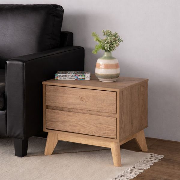 Bragg Hirado Bedside Side Table, Oak &amp; Natural
