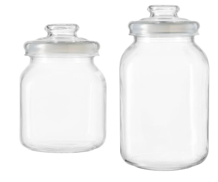 Glass Storage Jar - Set Of 2