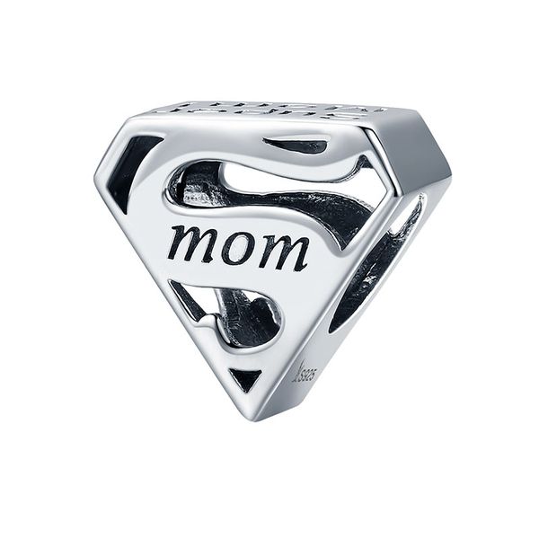 925 Sterling Silver Super Mom Charm / Pendant