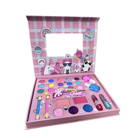 28 Pcs Kids Washable Makeup Set for Girls Princess Cosmetic Toy Gift Image