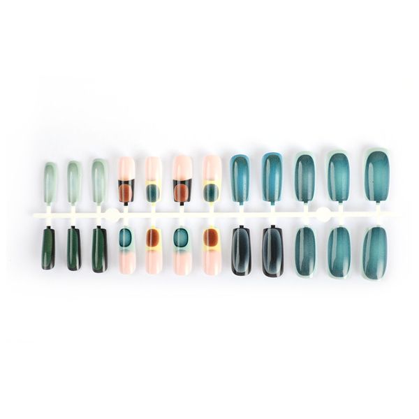 Cross-Border Exclusive Water Pipe Nail Tips French Gradient False Wearable
