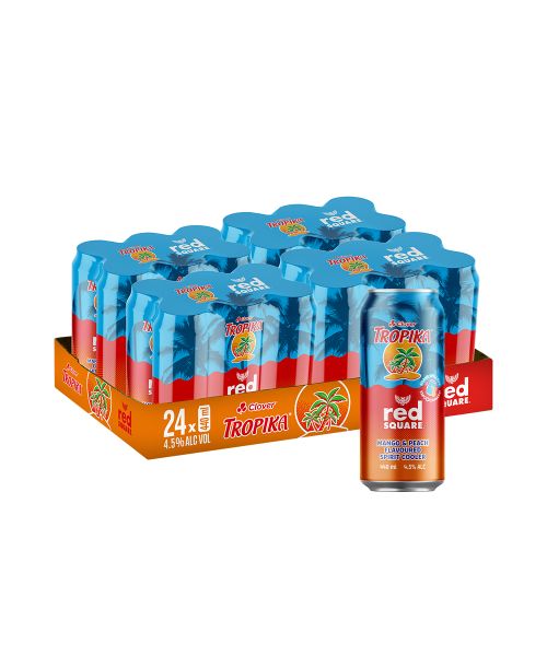 24 Pack Tropika &amp; Red Square Mango &amp; Peach Flavoured Spirit Cooler