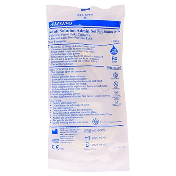 IV Admin Set 20DR Adult 208801R x6