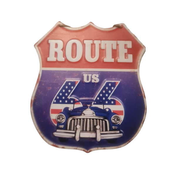 Route 66 US Shield Contour Cut Wall Art