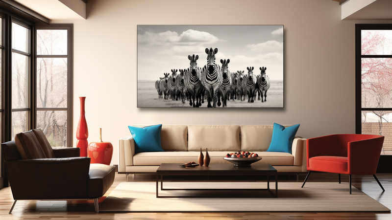 Canvas Wall Art - Majestic Zebra Migration - HD0226