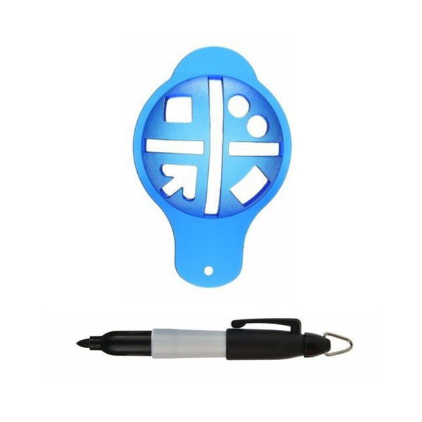 Golf Ball Marker Tool and Pen - Stencil - Improve Your Putting