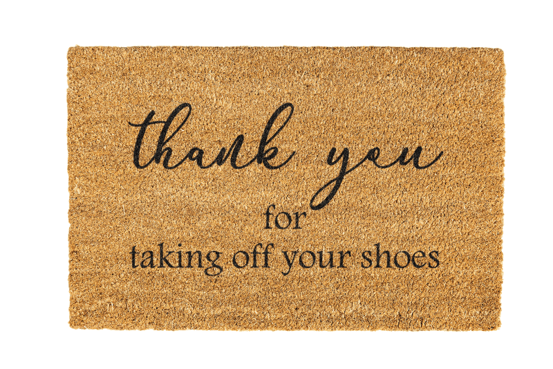 Thank You for Taking Off Your Shoes Coir Doormat Design 700 x 400 x 17mm