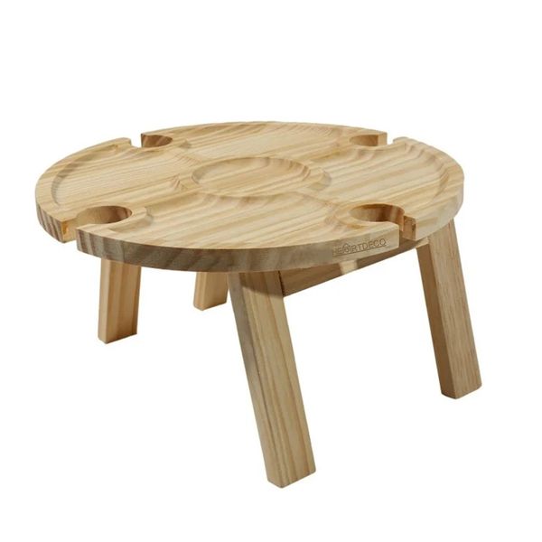 Heartdeco 2 in 1 Wooden Folding Picnic Table Wine Glass Rack