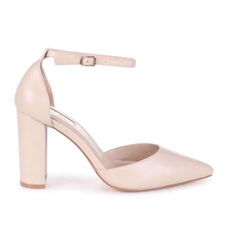 Nude ankle shop strap court shoes